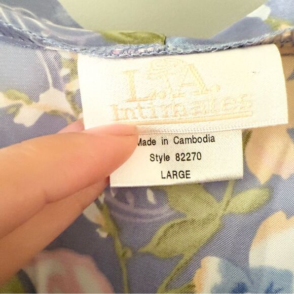 LA Intimates Lavender Floral Robe with Cami in‎ Size L - Picture 3 of 5